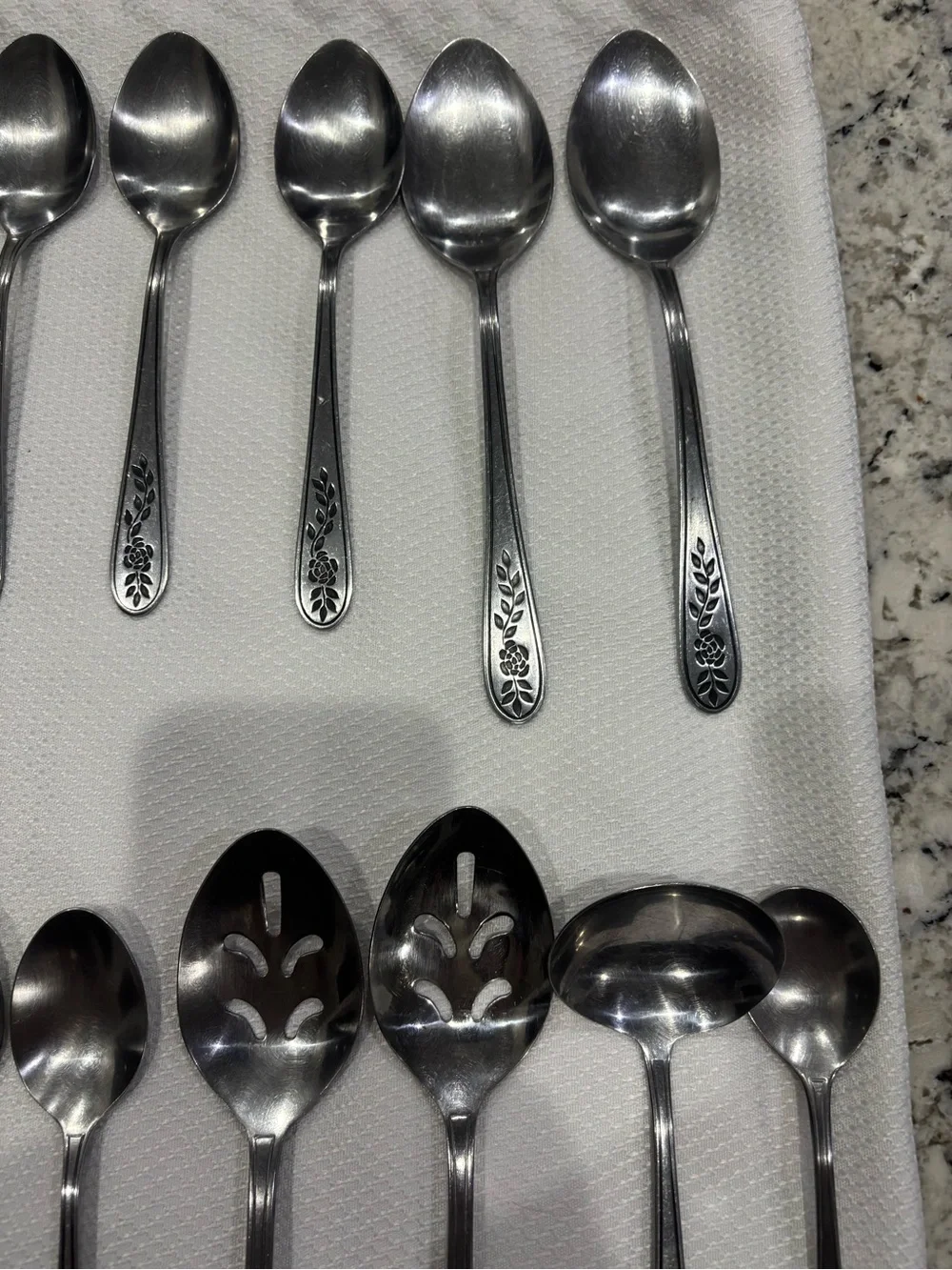 Vintage MCM Rogers Stanley Floral Mist Flatware Set - 45 Pc
